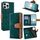 Per iPhone 16 Pro Custodia per telefono con blocco RFID in pelle con cuciture colorate (verde) Per iPhone 16 Pro Custodia per telefono con blocco RFID in pelle con cuciture colorate (verde)