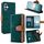 Per iPhone 16 Custodia per telefono con blocco RFID in pelle con cuciture colorate (verde)