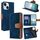 Per iPhone 15 Custodia per telefono con blocco RFID in pelle con cuciture colorate (blu) Per iPhone 15 Custodia per telefono con blocco RFID in pelle con cuciture colorate (blu)