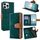 Per iPhone 14 Pro Custodia per telefono con blocco RFID in pelle con cuciture colorate (verde) Per iPhone 14 Pro Custodia per telefono con blocco RFID in pelle con cuciture colorate (verde)
