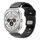 Per Samsung Galaxy Watch Ultra 47mm Silver Connector Reverse Buckle Fluororubber Watch Band (Nero) Per Samsung Galaxy Watch Ultra 47mm Silver Connector Reverse Buckle Fluororubber Watch Band (Nero)