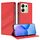 Custodia in pelle retrò con portafoglio multifunzionale in rilievo per Redmi Note 13 4G (rossa) Custodia in pelle retrò con portafoglio multifunzionale in rilievo per Redmi Note 13 4G (rossa)