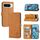 Per Google Pixel 10/10 Pro Custodia in pelle con motivo a gatto felice in rilievo (giallo)