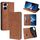 Per Redmi Turbo 4 Custodia in pelle magnetica Skin Feel (marrone chiaro)