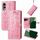 Per Fujitsu Arrows We2 Plus / F-51E Custodia in pelle goffrata con motivo gatto e cane (rosa) Per Fujitsu Arrows We2 Plus / F-51E Custodia in pelle goffrata con motivo gatto e cane (rosa)