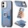 Per iPhone 11 Custodia per telefono con inserto laterale ad anello in fibra di carbonio MagSafe (blu) Per iPhone 11 Custodia per telefono con inserto laterale ad anello in fibra di carbonio MagSafe (blu)