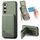 For Samsung Galaxy S22+ 5G Twill Fabric Leather Vertical Flip RFID Card Bag Phone Case(Green) For Samsung Galaxy S22+ 5G Twill Fabric Leather Vertical Flip RFID Card Bag Phone Case(Green)