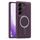 Per Samsung Galaxy S22 5G Silver Shield MagSafe Holder Custodia antiurto per telefono (viola) Per Samsung Galaxy S22 5G Silver Shield MagSafe Holder Custodia antiurto per telefono (viola)