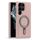 Per Samsung Galaxy S22 Ultra 5G Silver Shield MagSafe Holder Custodia antiurto per telefono (rosa)