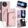 Per OnePlus Ace 5 / 5 Pro Custodia in pelle con cerniera (oro rosa)
