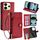 Per Redmi Note 14 4G 163,25 mm Custodia in pelle con cerniera (rosso)