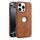 Per iPhone 16 Pro Max Crazy Horse Custodia per telefono in pelle con retro in pelle (marrone chiaro)