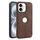 Per iPhone 16 Custodia per telefono in pelle Crazy Horse Back Cover (marrone scuro)