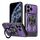 Per iPhone 11 Pro Max Custodia per telefono MagSafe con supporto rotante Armor (viola)