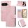 Per Google Pixel 9 / 9 Pro Custodia in pelle con 3 slot per carte e motivo a fiori di rosa (rosa)