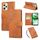 Custodia in pelle con 3 slot per carte di credito e motivo a rose in rilievo per Realme C35 4G (marrone) Custodia in pelle con 3 slot per carte di credito e motivo a rose in rilievo per Realme C35 4G (marrone)
