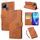 Custodia in pelle con 3 slot per carte di credito e motivo a fiori di rosa per Realme C25 / C12 / C15 (marrone) Custodia in pelle con 3 slot per carte di credito e motivo a fiori di rosa per Realme C25 / C12 / C15 (marrone)