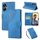Custodia in pelle con 3 slot per carte di credito e motivo a fiori di rosa per Realme C55 (blu) Custodia in pelle con 3 slot per carte di credito e motivo a fiori di rosa per Realme C55 (blu)