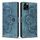 Per iPhone 11 Pro Custodia per telefono in pelle smerigliata retrò con motivo mandala in rilievo (blu) Per iPhone 11 Pro Custodia per telefono in pelle smerigliata retrò con motivo mandala in rilievo (blu)