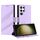 Per Samsung Galaxy S22 Ultra 5G Custodia per telefono in pelle retrò con portafoglio e ventosa laterale multifunzionale in rilievo (viola chiaro) Per Samsung Galaxy S22 Ultra 5G Custodia per telefono in pelle retrò con portafoglio e ventosa laterale multifunzionale in rilievo (viola chiaro)