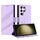 Per Samsung Galaxy S23 Ultra 5G Custodia per telefono in pelle retrò con portafoglio e ventosa laterale multifunzionale in rilievo (viola chiaro) Per Samsung Galaxy S23 Ultra 5G Custodia per telefono in pelle retrò con portafoglio e ventosa laterale multifunzionale in rilievo (viola chiaro)