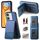 Per Redmi Turbo 4 Twill Tessuto Pelle Verticale Flip RFID Card Bag Custodia per Telefono (Blu)