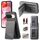 Per Google Pixel 9 / 9 Pro Custodia per telefono in tessuto Twill in pelle con cerniera verticale RFID (grigio)