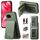 Per Google Pixel 9a Twill Tessuto Pelle Verticale Flip RFID Card Bag Custodia per Telefono (Verde)