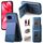 Per Google Pixel 9a Twill Tessuto Pelle Verticale Flip RFID Card Bag Custodia per Telefono (Blu)