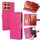Per Motorola Moto G15 / G15 Power Custodia in pelle con texture Crystal (rosso rosa) Per Motorola Moto G15 / G15 Power Custodia in pelle con texture Crystal (rosso rosa)