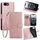 Per iPhone 16e Custodia in pelle goffrata con motivo albero e cervo (oro rosa) Per iPhone 16e Custodia in pelle goffrata con motivo albero e cervo (oro rosa)