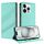 Per iPhone 16 Pro Custodia per telefono in pelle retrò con portafoglio multifunzionale in rilievo (verde menta) Per iPhone 16 Pro Custodia per telefono in pelle retrò con portafoglio multifunzionale in rilievo (verde menta)