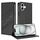 Per iPhone 16 Plus Custodia per telefono in pelle retrò con portafoglio multifunzionale in rilievo (nero)