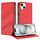 Per iPhone 15 Plus Custodia per telefono in pelle retrò con portafoglio multifunzionale in rilievo (rosso) Per iPhone 15 Plus Custodia per telefono in pelle retrò con portafoglio multifunzionale in rilievo (rosso)