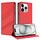 Per iPhone 14 Pro Custodia per telefono in pelle retrò con portafoglio multifunzionale in rilievo (rosso) Per iPhone 14 Pro Custodia per telefono in pelle retrò con portafoglio multifunzionale in rilievo (rosso)