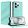 Per iPhone 13 Pro Custodia per telefono in pelle retrò con portafoglio multifunzionale in rilievo (verde menta) Per iPhone 13 Pro Custodia per telefono in pelle retrò con portafoglio multifunzionale in rilievo (verde menta)