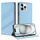 Per iPhone 13 Pro Max Custodia per telefono in pelle retrò con portafoglio multifunzionale in rilievo (azzurro chiaro)