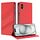 Per iPhone XS / X Custodia per telefono in pelle retrò con portafoglio multifunzionale in rilievo (rosso) Per iPhone XS / X Custodia per telefono in pelle retrò con portafoglio multifunzionale in rilievo (rosso)