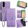 Per Samsung Galaxy A56 5G Custodia in pelle goffrata con motivo albero e cervo (viola) Per Samsung Galaxy A56 5G Custodia in pelle goffrata con motivo albero e cervo (viola)