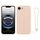 Per iPhone 16e Custodia in silicone con cinturino da polso (rosa chiaro)