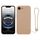 Per iPhone 16e Custodia in silicone con cinturino da polso (rosa loto)