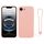 Per iPhone 16e Custodia in silicone con cinturino da polso (rosa)