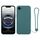 Per iPhone 16e Custodia in silicone con cinturino da polso (verde scuro)