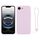 Per iPhone 16e Custodia in silicone con cinturino da polso (viola chiaro)