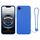 Per iPhone 16e Custodia in silicone con cinturino da polso (blu reale)