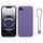 Per iPhone 16e Custodia in silicone con cinturino da polso (viola)