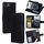 Per iPhone 16e Custodia in pelle con texture di cristallo (nero)