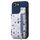 Per iPhone 16e Retro Painted Zipper Back Custodia per telefono (blu)