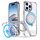 Per iPhone 16 Pro Custodia per telefono con supporto magnetico MagSafe girevole a 360 gradi (trasparente)