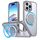Per iPhone 16 Pro Max Custodia per telefono con supporto magnetico MagSafe girevole a 360 gradi (grigio titanio)